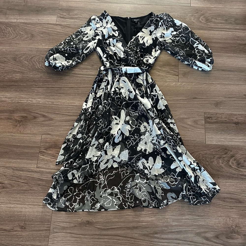 DKNY Floral Midi Dress